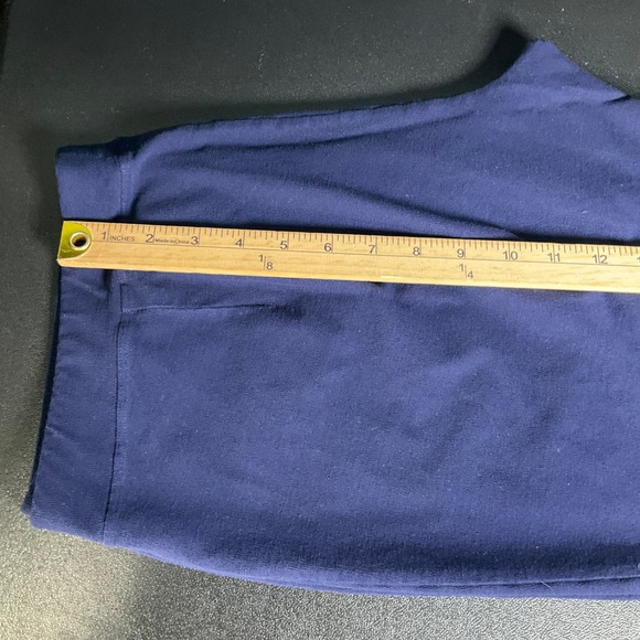 Eileen Fisher Navy Blue Ponte Knit Pull On Ankle Pants Sz L Minimalist Travel - Picture 10 of 13